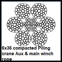 6x36 piling crane rope